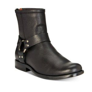 Frye Phillip Harness Moto Boot in Black Leather